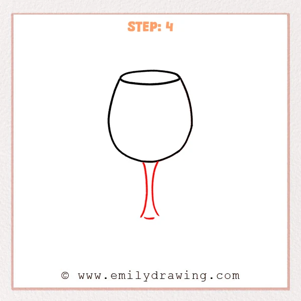 how to draw a wine glass - Step 4